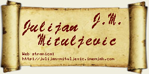 Julijan Mituljević vizit kartica